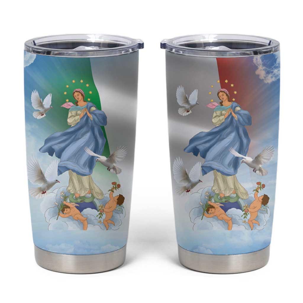 Italy Assumption Of Mary Tumbler Cup Blessed Virgin Mary Angel And Dove - Wonder Print Shop