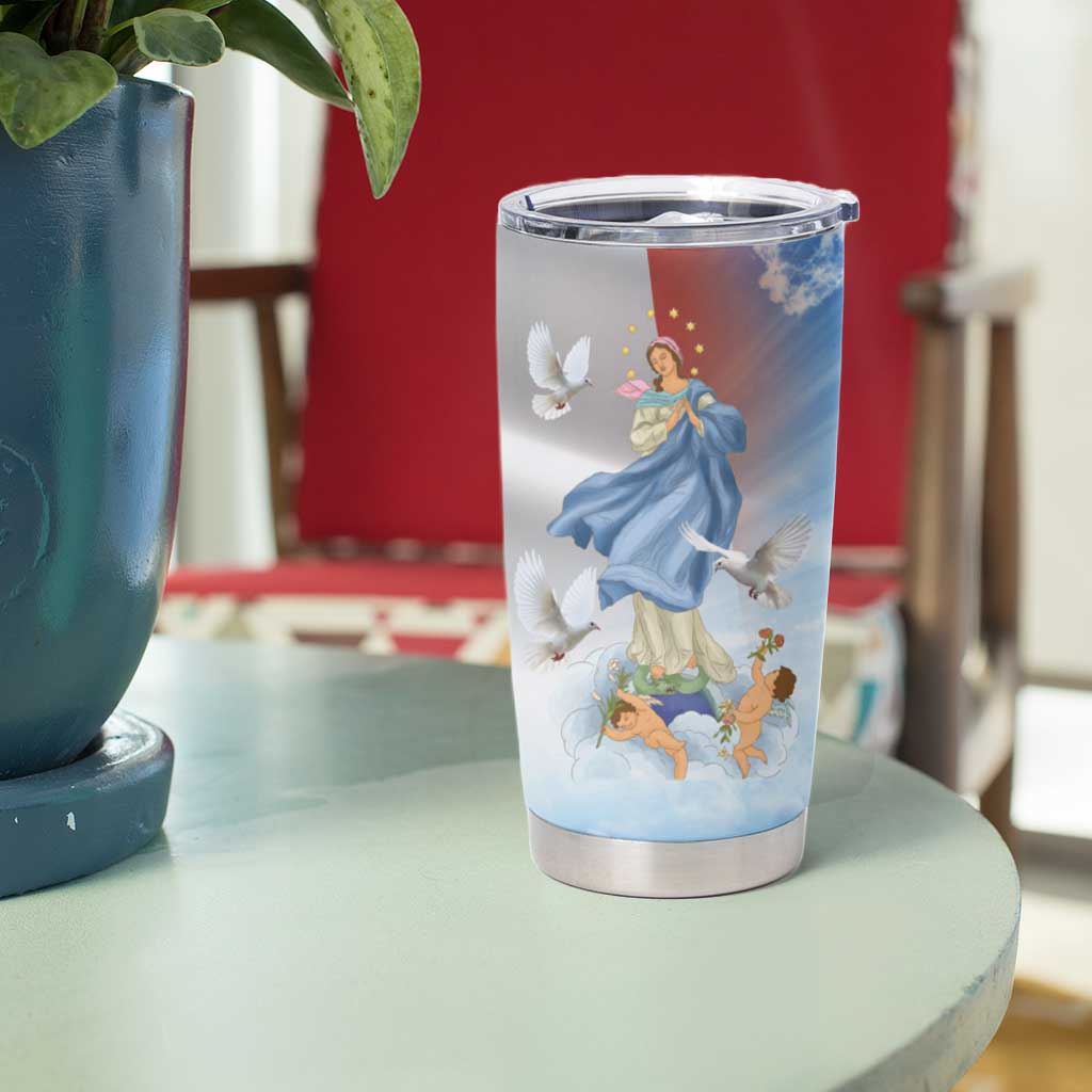 Italy Assumption Of Mary Tumbler Cup Blessed Virgin Mary Angel And Dove - Wonder Print Shop