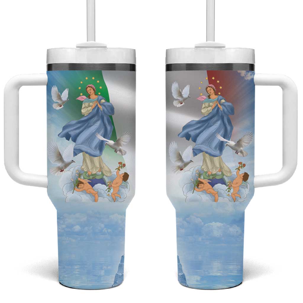 Italy Assumption Of Mary Tumbler With Handle Blessed Virgin Mary Angel And Dove - Wonder Print Shop