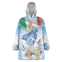 Italy Assumption Of Mary Wearable Blanket Hoodie Blessed Virgin Mary Angel And Dove LT19