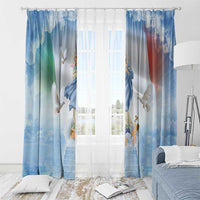 Italy Assumption Of Mary Window Curtain Blessed Virgin Mary Angel And Dove - Wonder Print Shop