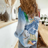 Italy Assumption Of Mary Women Casual Shirt Blessed Virgin Mary Angel And Dove LT19