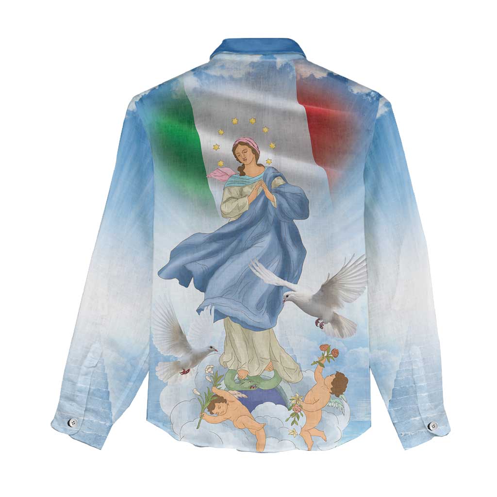 Italy Assumption Of Mary Women Casual Shirt Blessed Virgin Mary Angel And Dove LT19