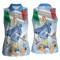 Italy Assumption Of Mary Women Sleeveless Polo Shirt Blessed Virgin Mary Angel And Dove LT19