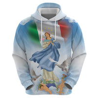 Italy Assumption Of Mary Zip Hoodie Blessed Virgin Mary Angel And Dove LT19