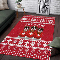 Saint Bernard Dog Switzerland Christmas Area Rug - Wonder Print Shop