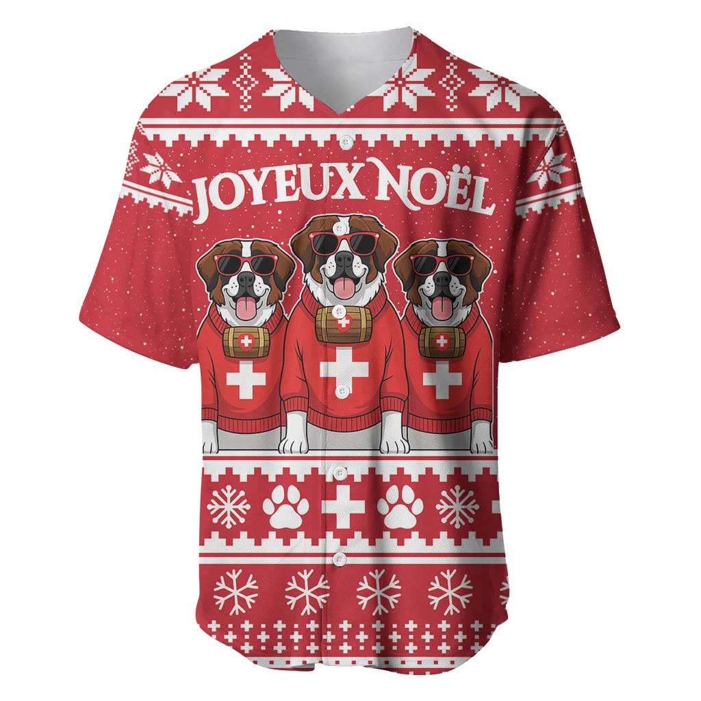 Saint Bernard Dog Switzerland Christmas Baseball Jersey - Wonder Print Shop