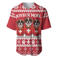 Saint Bernard Dog Switzerland Christmas Baseball Jersey - Wonder Print Shop