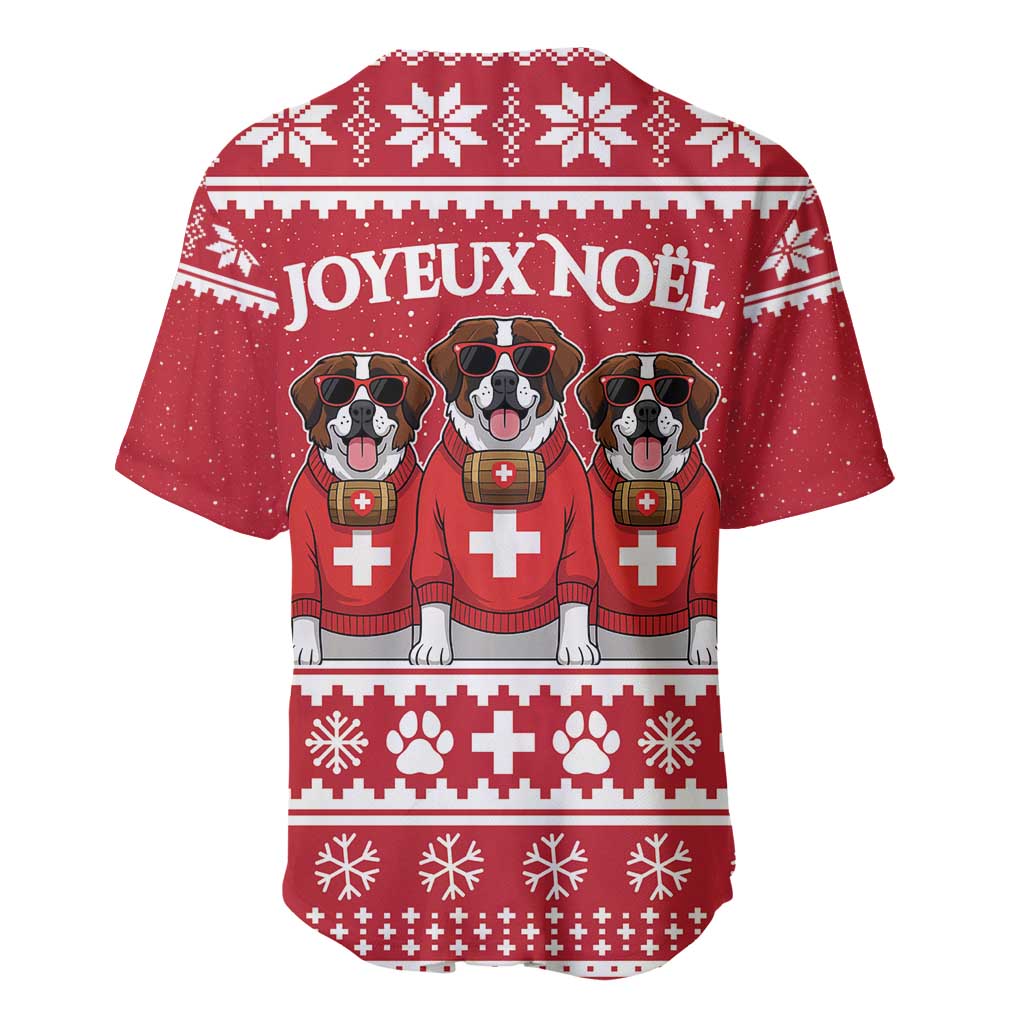 Saint Bernard Dog Switzerland Christmas Baseball Jersey - Wonder Print Shop