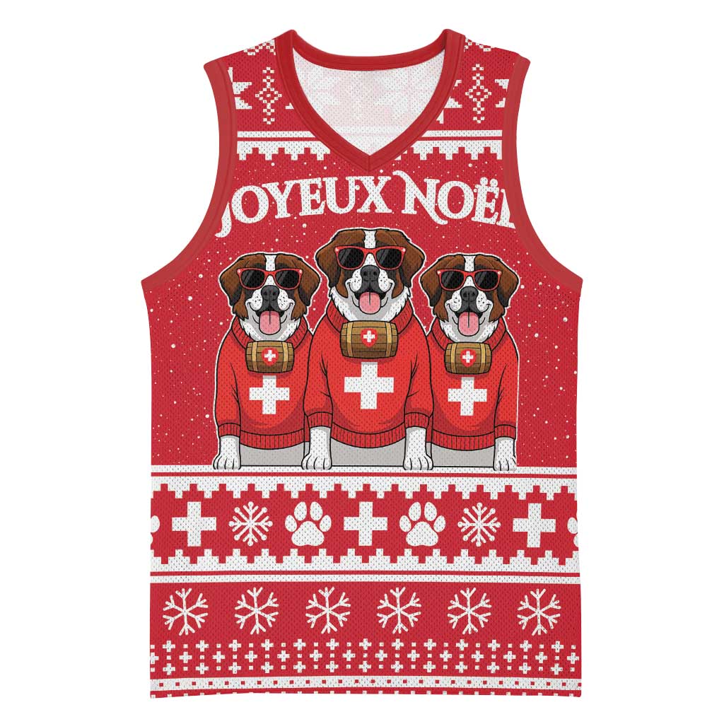 Saint Bernard Dog Switzerland Christmas Basketball Jersey - Wonder Print Shop