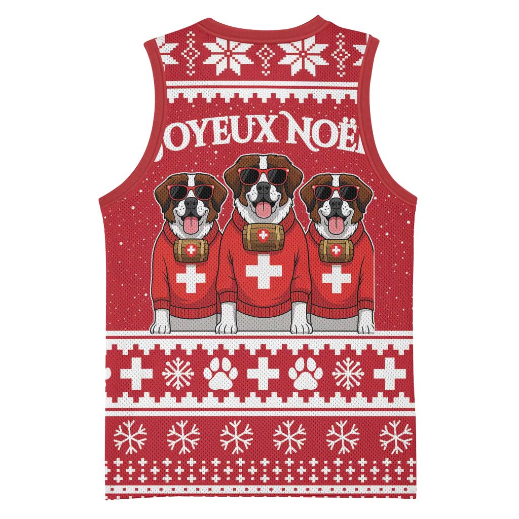 Saint Bernard Dog Switzerland Christmas Basketball Jersey - Wonder Print Shop