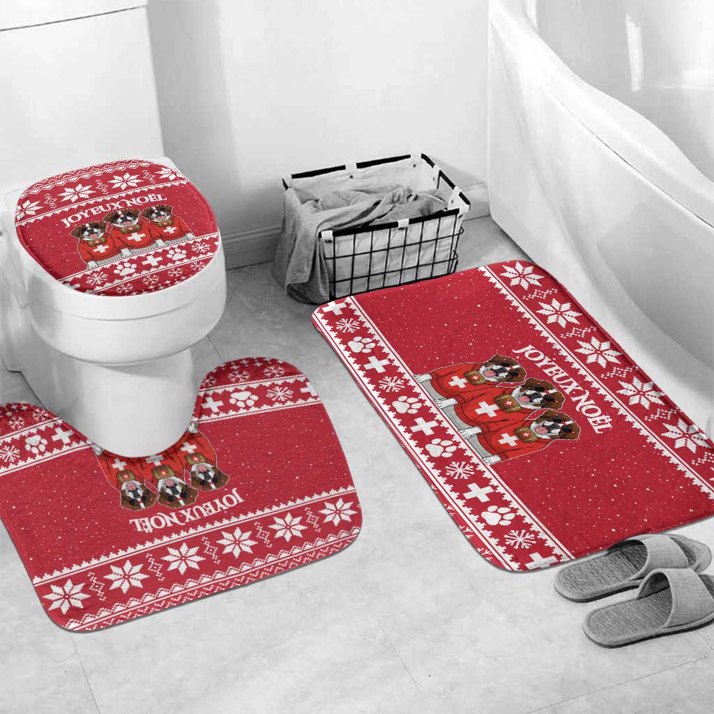 Saint Bernard Dog Switzerland Christmas Bathroom Set - Wonder Print Shop
