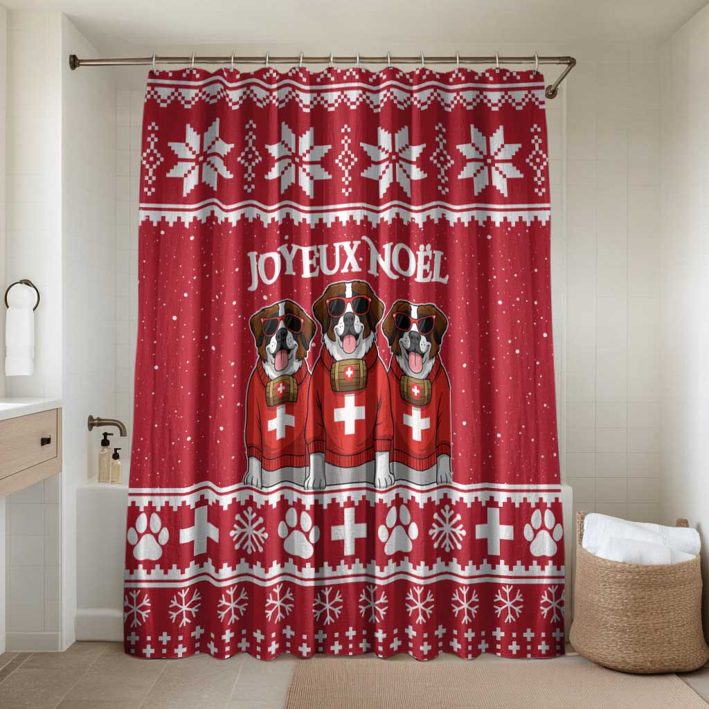 Saint Bernard Dog Switzerland Christmas Bathroom Set - Wonder Print Shop