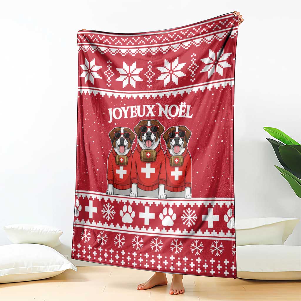 Saint Bernard Dog Switzerland Christmas Blanket - Wonder Print Shop