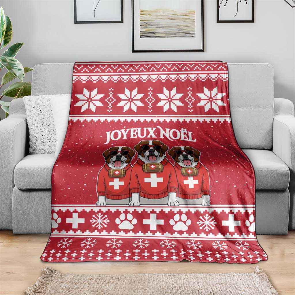 Saint Bernard Dog Switzerland Christmas Blanket - Wonder Print Shop