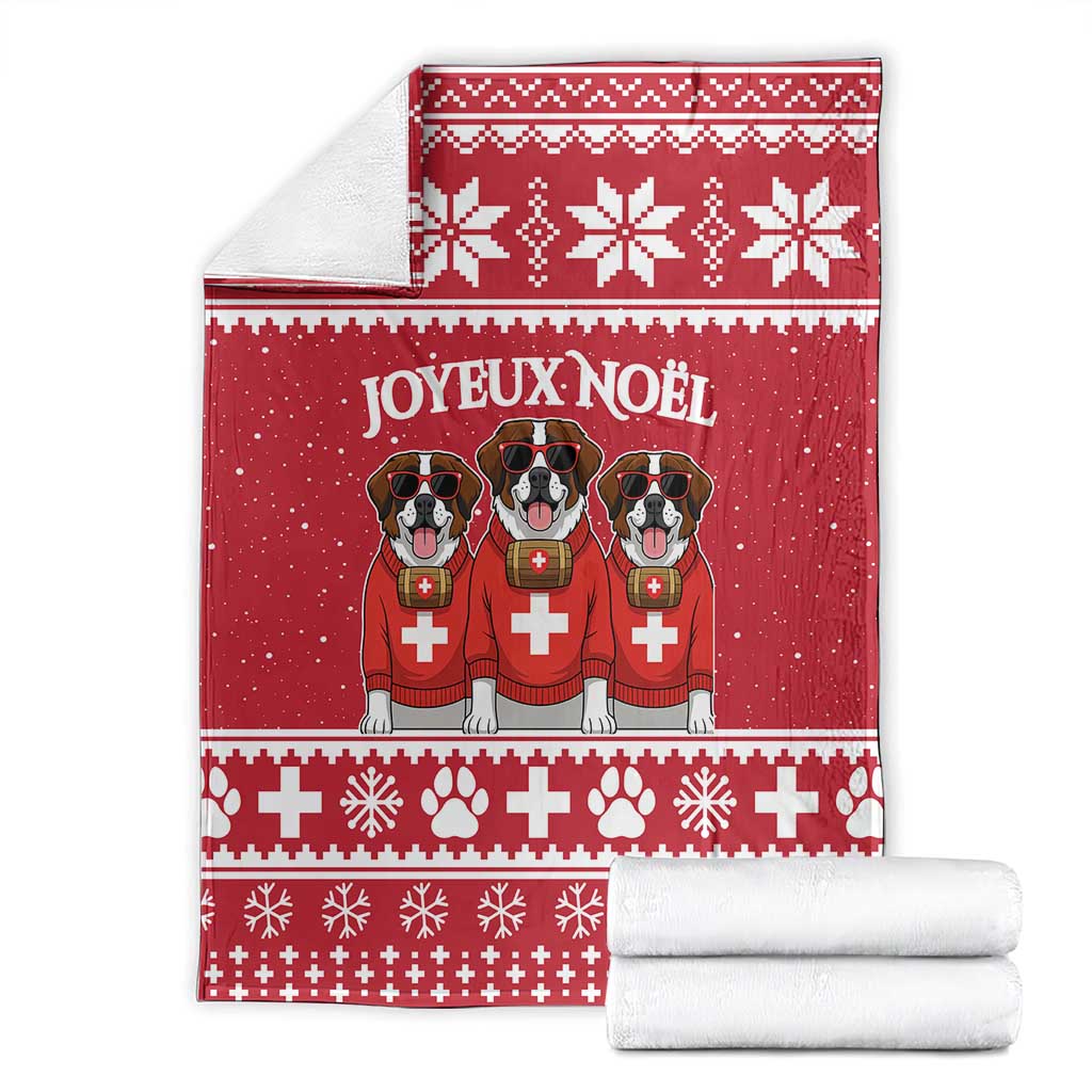 Saint Bernard Dog Switzerland Christmas Blanket - Wonder Print Shop