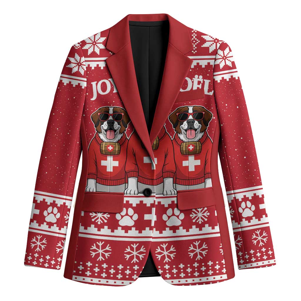 Saint Bernard Dog Switzerland Christmas Blazer - Wonder Print Shop