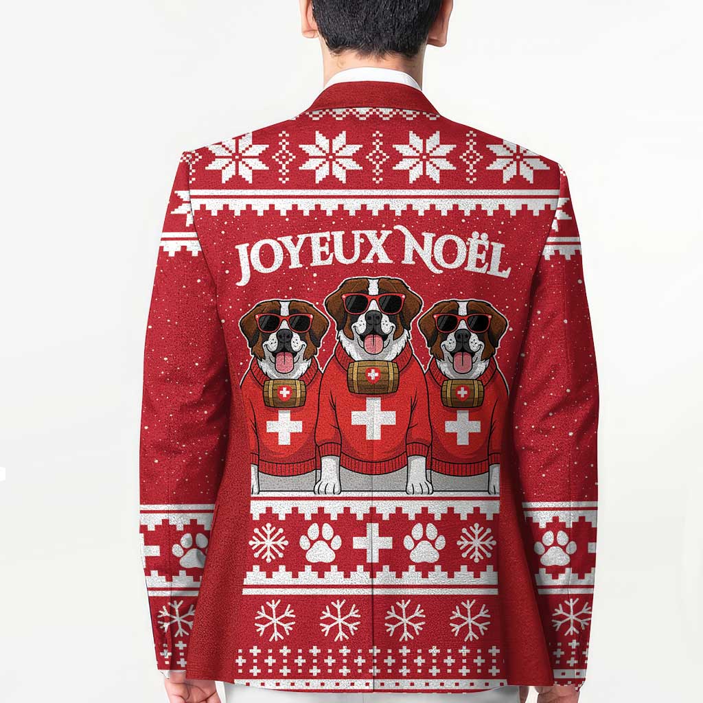 Saint Bernard Dog Switzerland Christmas Blazer - Wonder Print Shop
