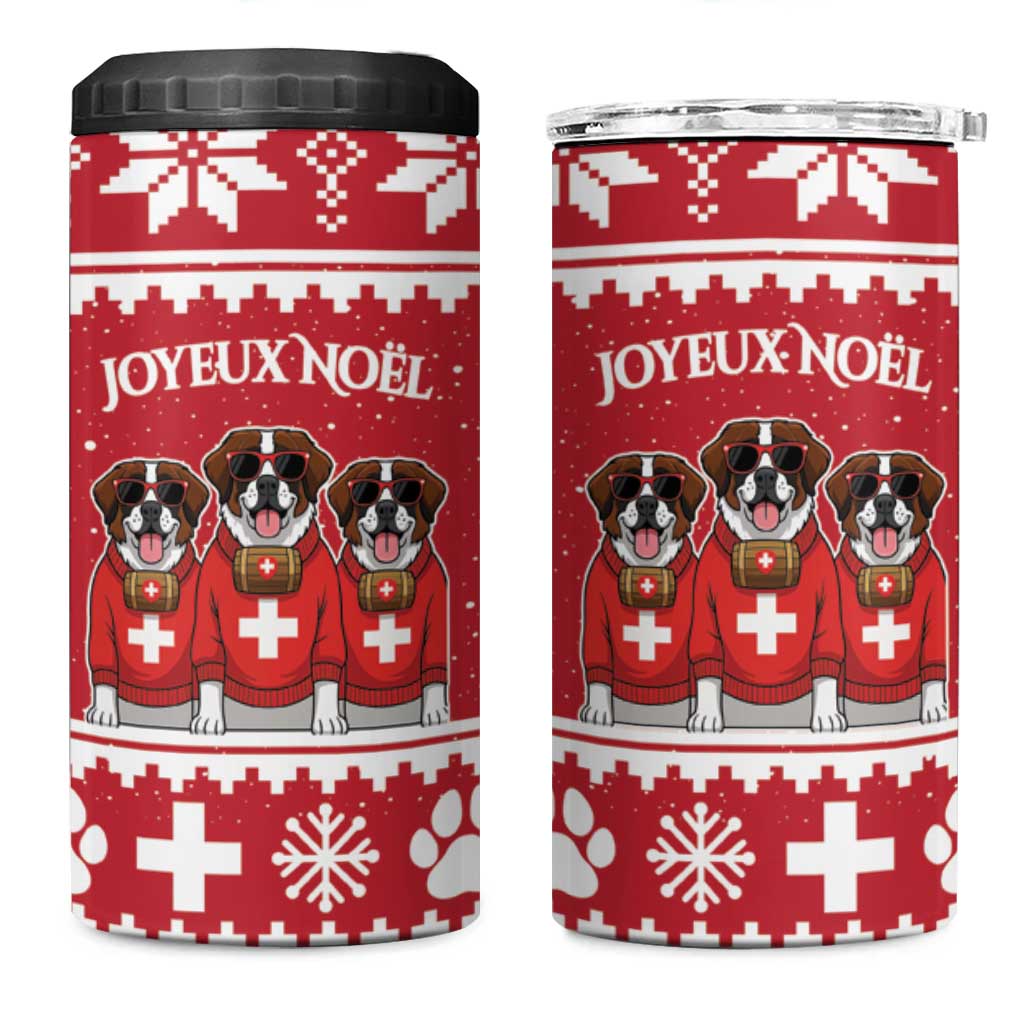 Saint Bernard Dog Switzerland Christmas 4 in 1 Can Cooler Tumbler - Wonder Print Shop