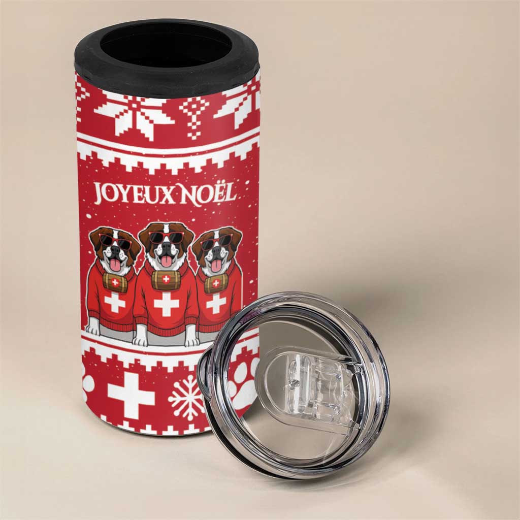 Saint Bernard Dog Switzerland Christmas 4 in 1 Can Cooler Tumbler - Wonder Print Shop