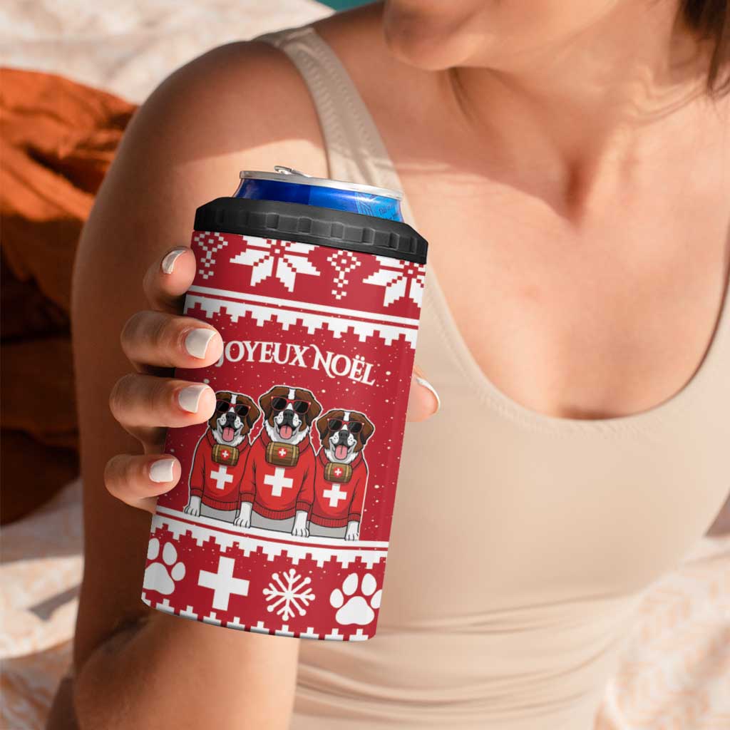 Saint Bernard Dog Switzerland Christmas 4 in 1 Can Cooler Tumbler - Wonder Print Shop