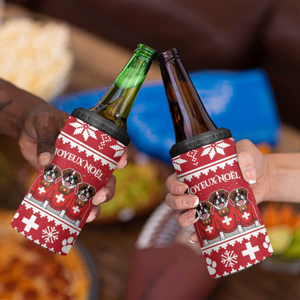 Saint Bernard Dog Switzerland Christmas 4 in 1 Can Cooler Tumbler - Wonder Print Shop