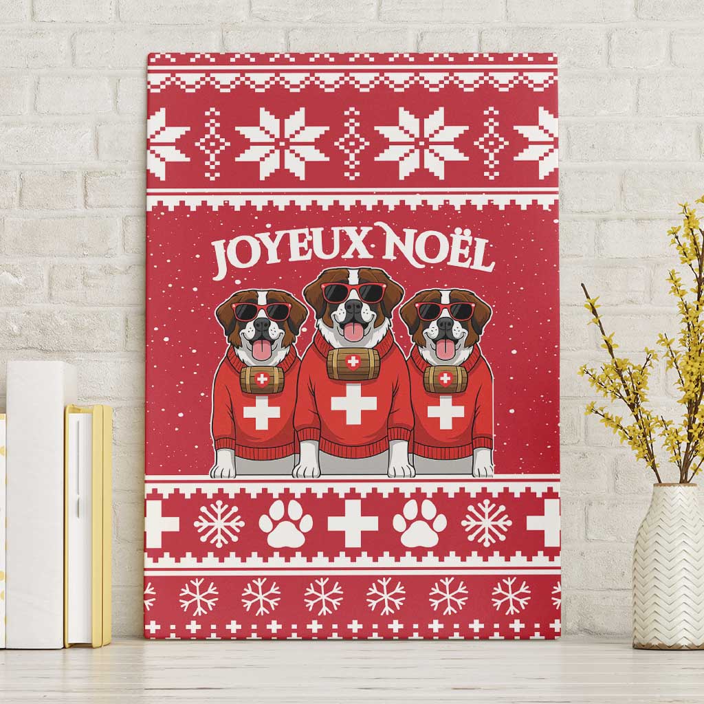 Saint Bernard Dog Switzerland Christmas Canvas Wall Art - Wonder Print Shop