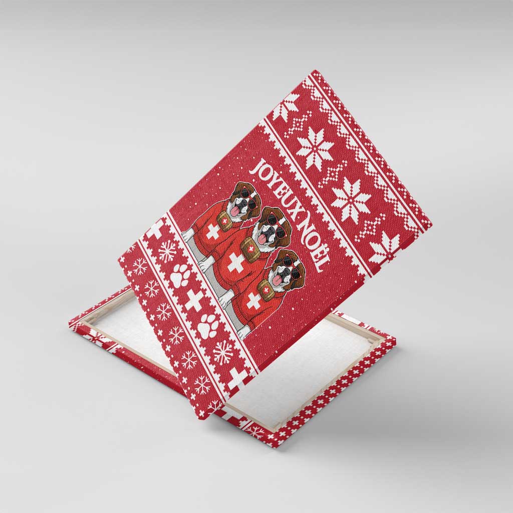 Saint Bernard Dog Switzerland Christmas Canvas Wall Art - Wonder Print Shop