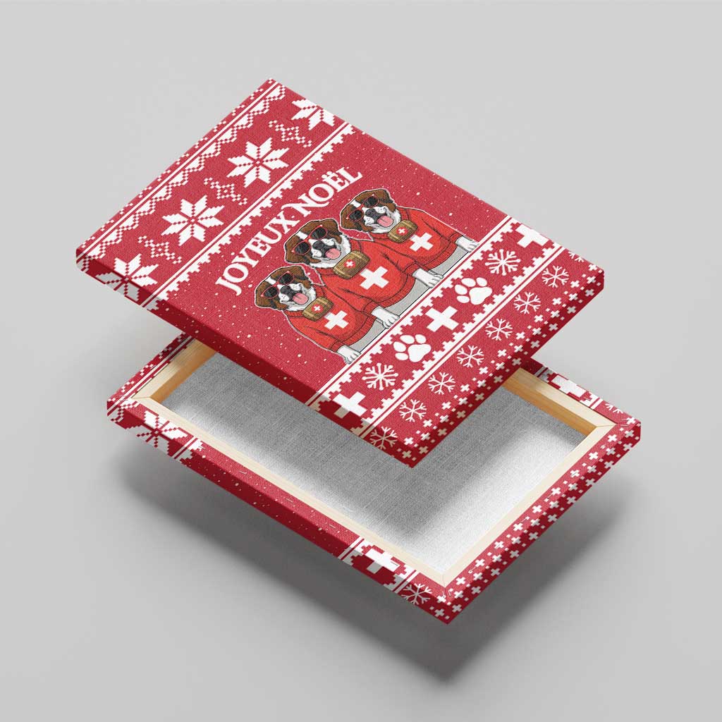 Saint Bernard Dog Switzerland Christmas Canvas Wall Art - Wonder Print Shop