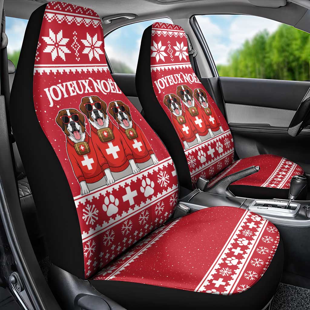 Saint Bernard Dog Switzerland Christmas Car Seat Cover - Wonder Print Shop