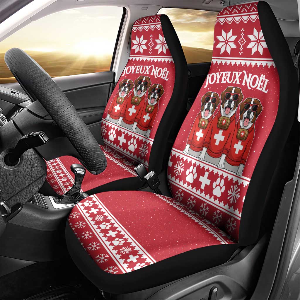 Saint Bernard Dog Switzerland Christmas Car Seat Cover - Wonder Print Shop