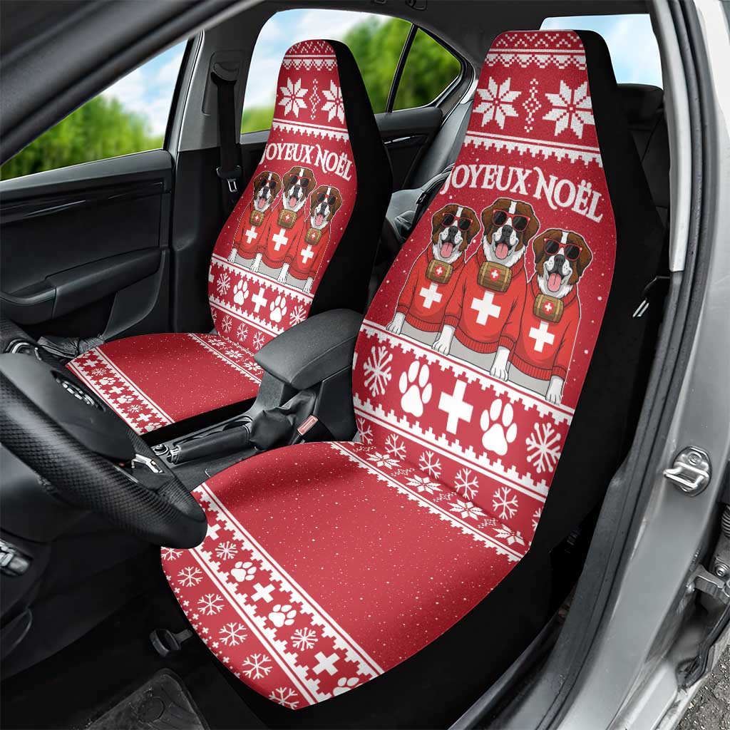 Saint Bernard Dog Switzerland Christmas Car Seat Cover - Wonder Print Shop