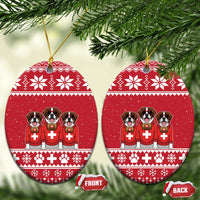 Saint Bernard Dog Switzerland Christmas Ceramic Ornament - Wonder Print Shop