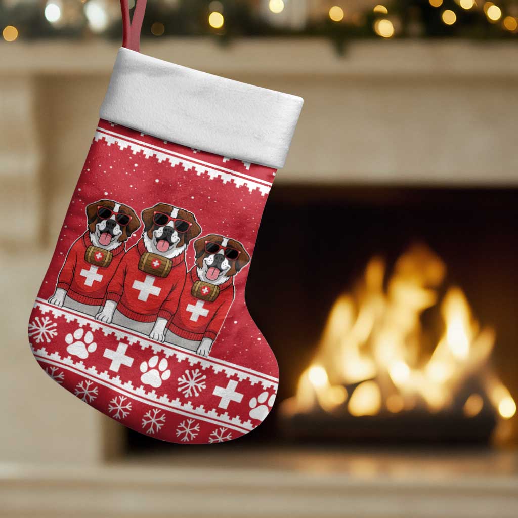 Saint Bernard Dog Switzerland Christmas Christmas Stocking - Wonder Print Shop