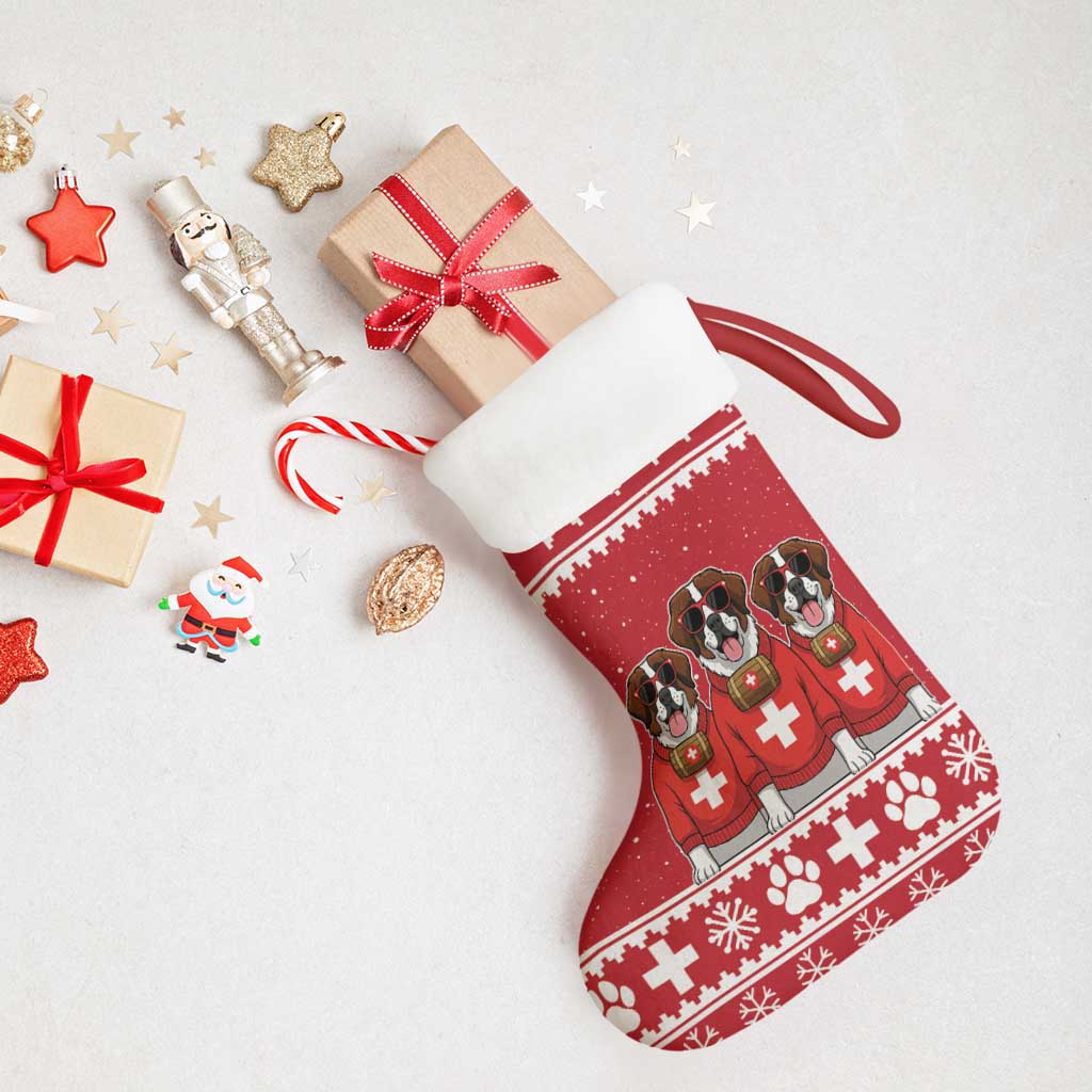 Saint Bernard Dog Switzerland Christmas Christmas Stocking - Wonder Print Shop