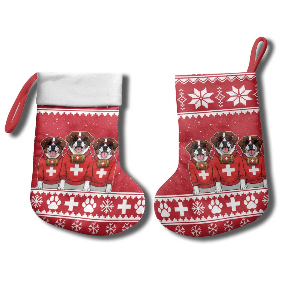 Saint Bernard Dog Switzerland Christmas Christmas Stocking - Wonder Print Shop