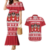 Saint Bernard Dog Switzerland Christmas Couples Matching Mermaid Dress and Hawaiian Shirt - Wonder Print Shop