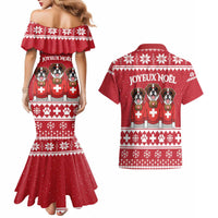 Saint Bernard Dog Switzerland Christmas Couples Matching Mermaid Dress and Hawaiian Shirt - Wonder Print Shop
