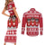 Saint Bernard Dog Switzerland Christmas Couples Matching Short Sleeve Bodycon Dress and Long Sleeve Button Shirt - Wonder Print Shop