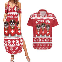 Saint Bernard Dog Switzerland Christmas Couples Matching Summer Maxi Dress and Hawaiian Shirt - Wonder Print Shop