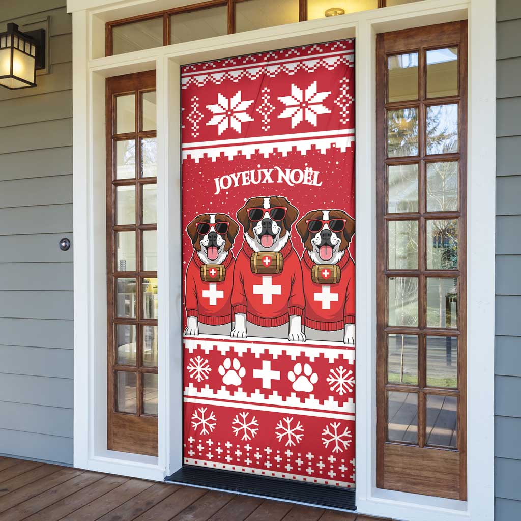 Saint Bernard Dog Switzerland Christmas Door Cover - Wonder Print Shop