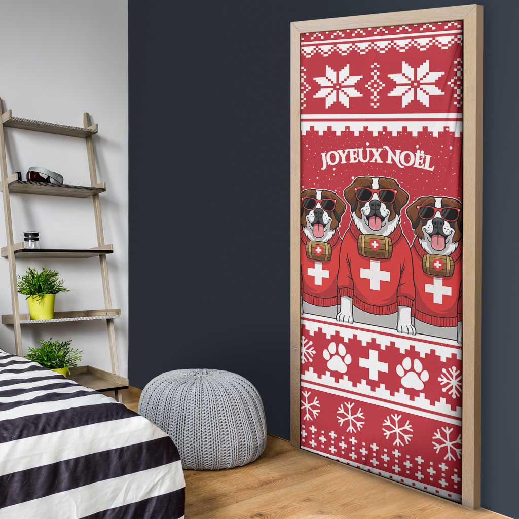 Saint Bernard Dog Switzerland Christmas Door Cover - Wonder Print Shop