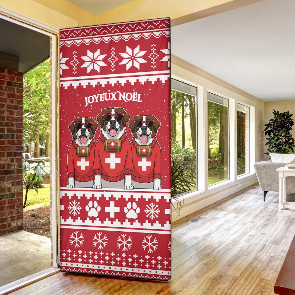 Saint Bernard Dog Switzerland Christmas Door Cover - Wonder Print Shop
