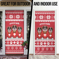 Saint Bernard Dog Switzerland Christmas Door Cover - Wonder Print Shop