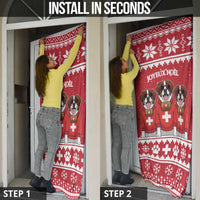 Saint Bernard Dog Switzerland Christmas Door Cover - Wonder Print Shop