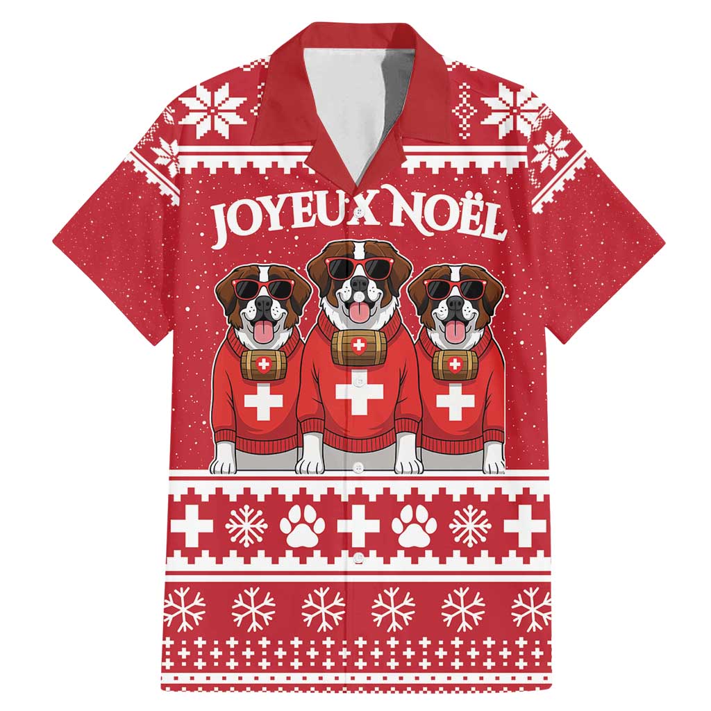 Saint Bernard Dog Switzerland Christmas Family Matching Mermaid Dress and Hawaiian Shirt - Wonder Print Shop