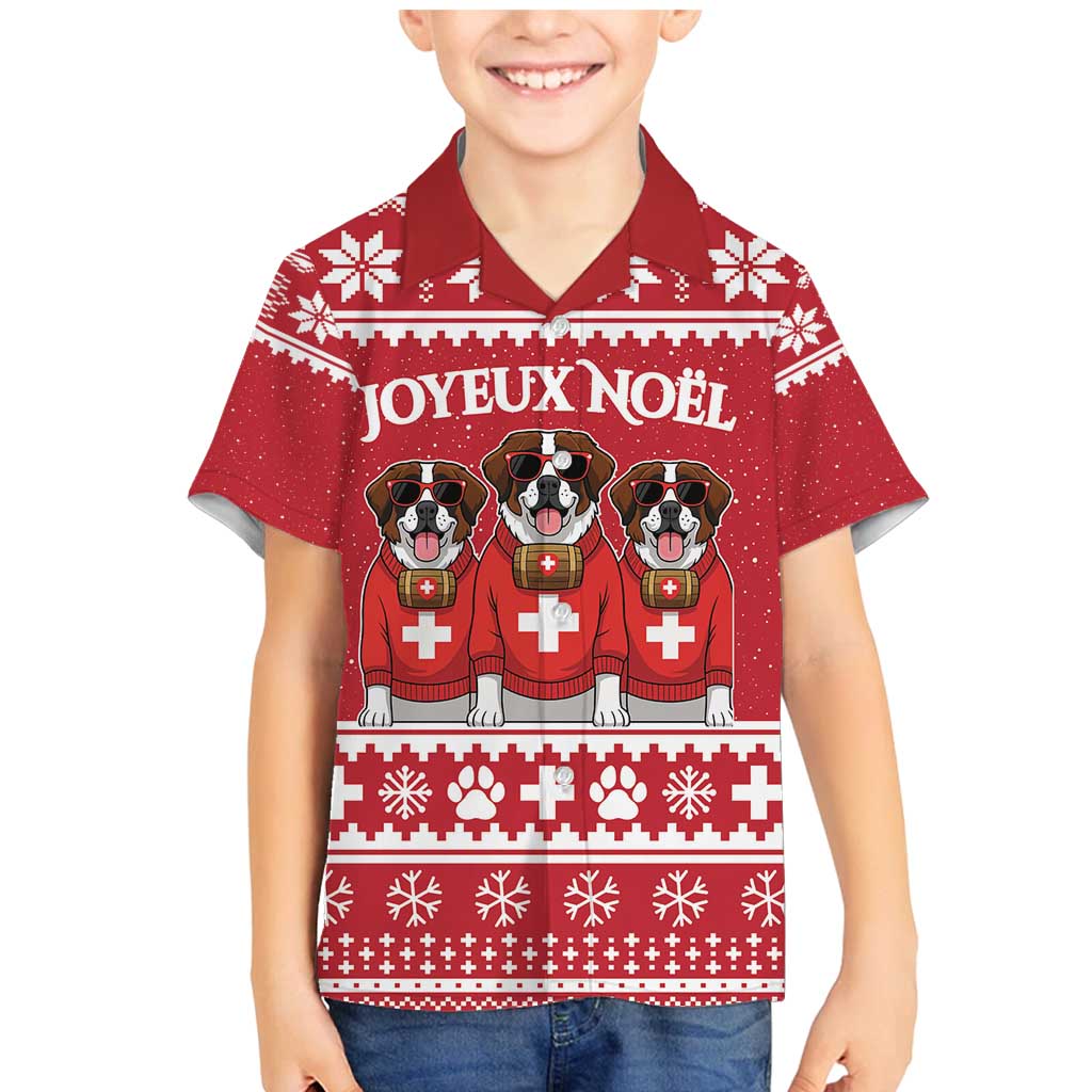 Saint Bernard Dog Switzerland Christmas Family Matching Mermaid Dress and Hawaiian Shirt - Wonder Print Shop