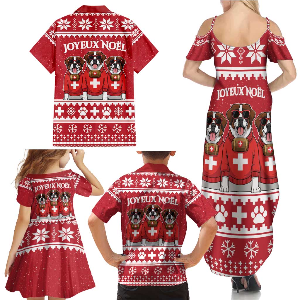 Saint Bernard Dog Switzerland Christmas Family Matching Summer Maxi Dress and Hawaiian Shirt - Wonder Print Shop