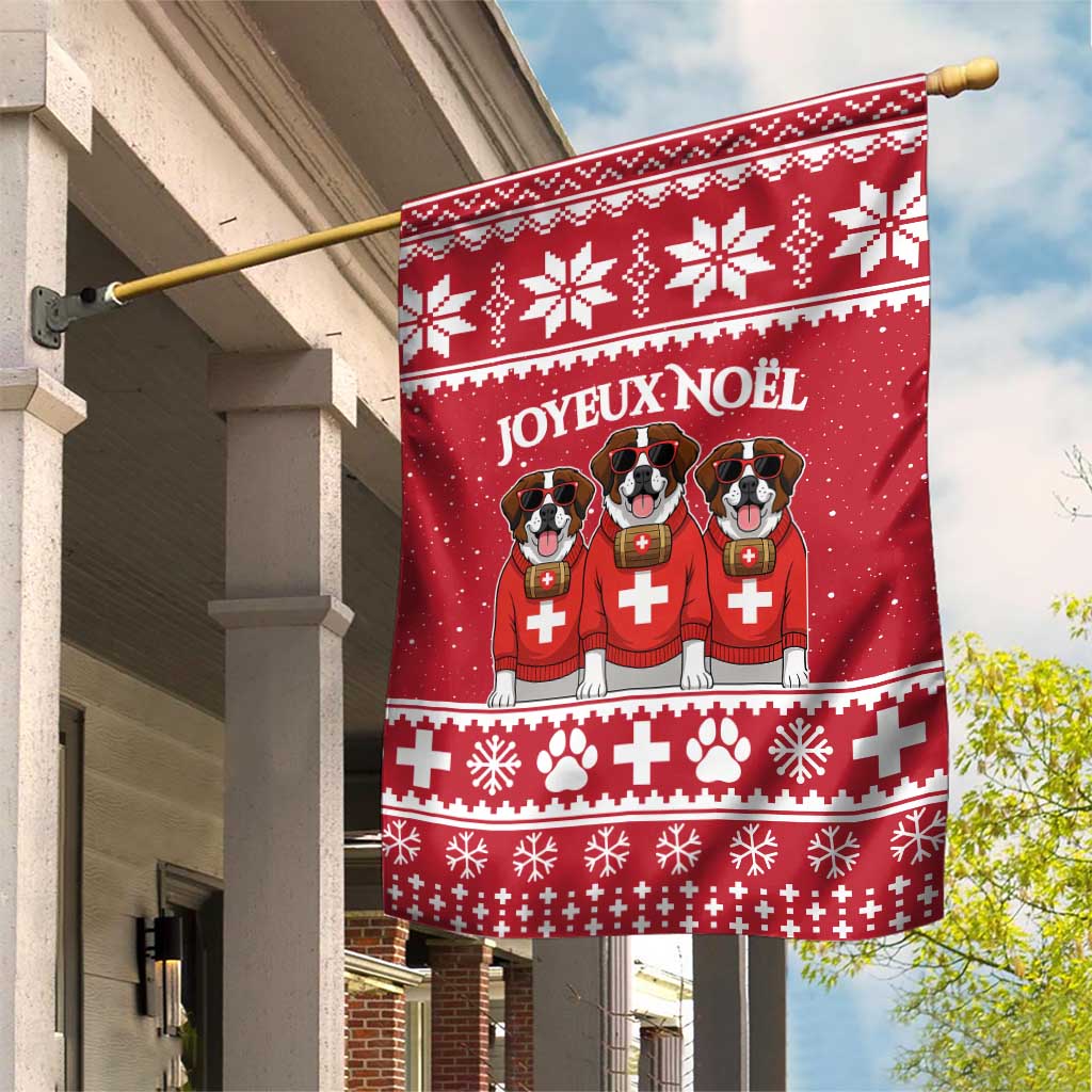 Saint Bernard Dog Switzerland Christmas Garden Flag - Wonder Print Shop
