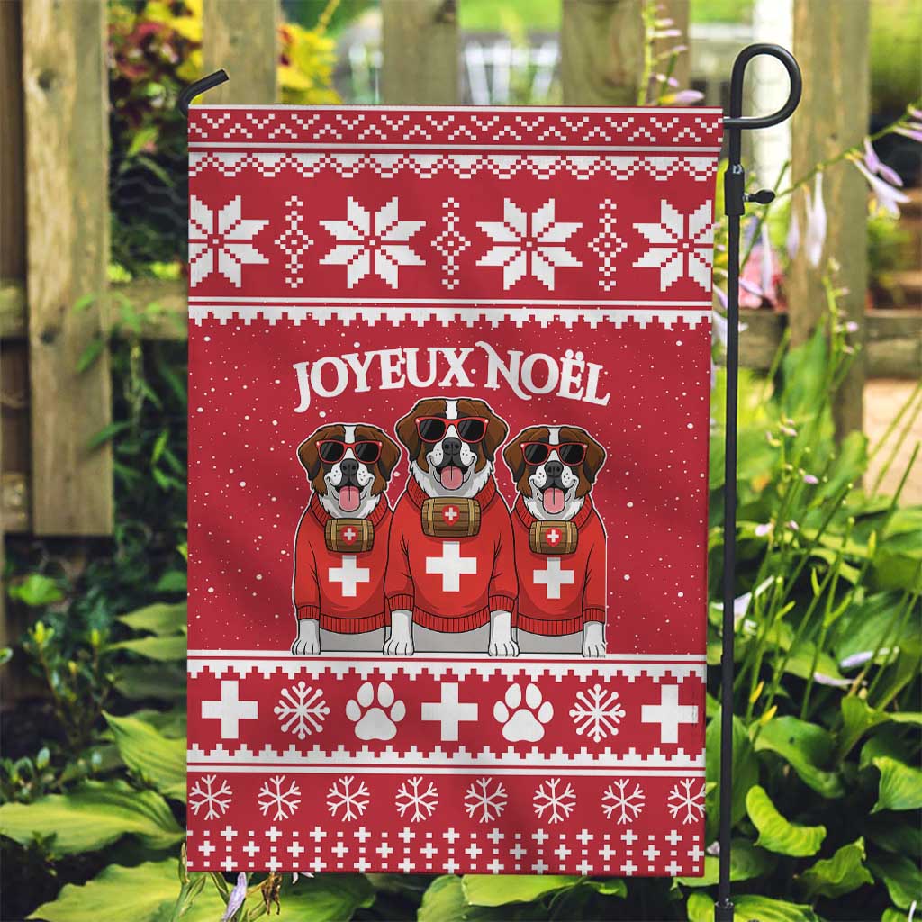 Saint Bernard Dog Switzerland Christmas Garden Flag - Wonder Print Shop